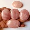 2Pcs Set Rose Quartz Palm Stone Crystal - Rose Quartz Palmstone Natural Chakra Therapy Polished Healing Crystal Oval Pocket Worry Stone Gemstone for Anxiety Stress Relief view 1