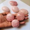 2Pcs Set Rose Quartz Palm Stone Crystal - Rose Quartz Palmstone Natural Chakra Therapy Polished Healing Crystal Oval Pocket Worry Stone Gemstone for Anxiety Stress Relief view 2