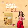Zerobeli Crunchy Honey Apricot Muesli with Cranberry 400g (pack of 2)| Wholegrain Blend with Apricots, Cranberry, Almonds, Pumpkin Seeds, Flax Seeds and Sunflower Seeds | Multigrain Breakfast Cereal view 3
