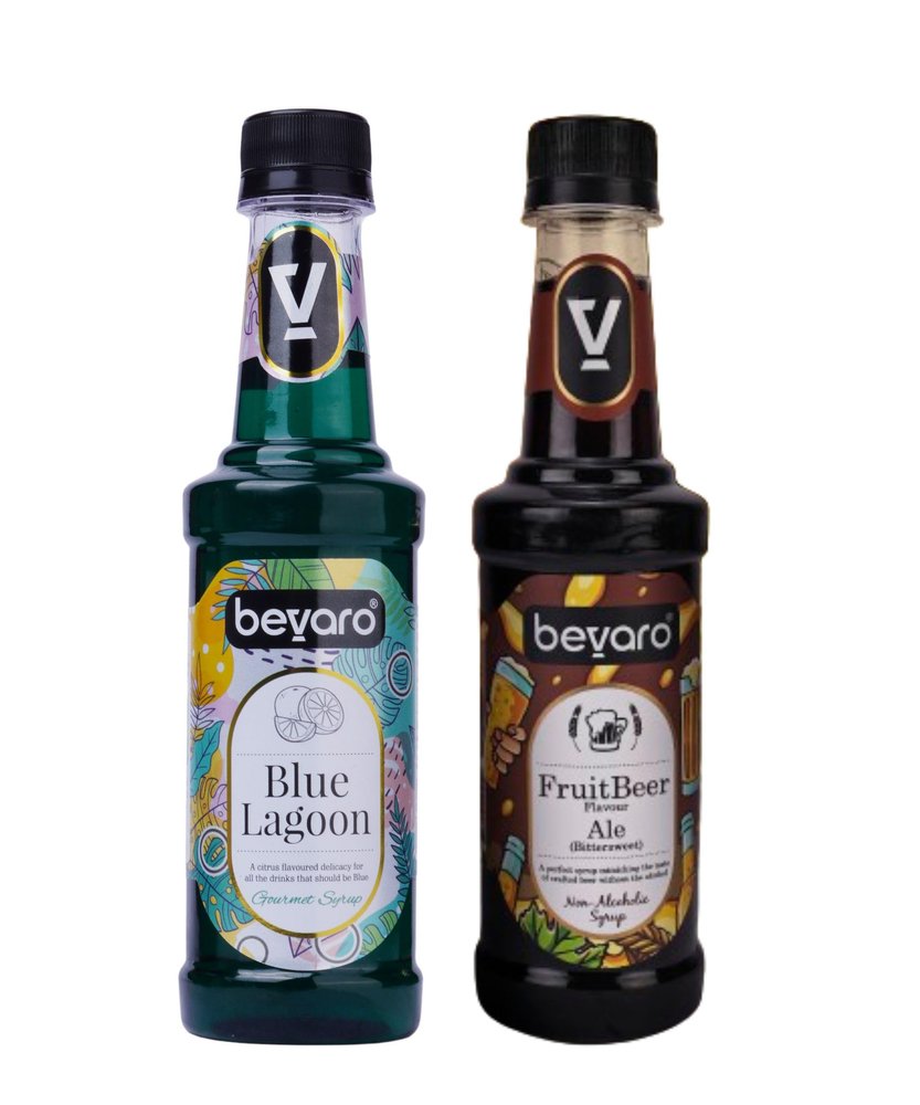 Bevaro Peach Ice Tea and Classic Caramel Combo | 300ml each | Gourmet Syrups for Cocktail, Mocktails, Coffee & Desserts