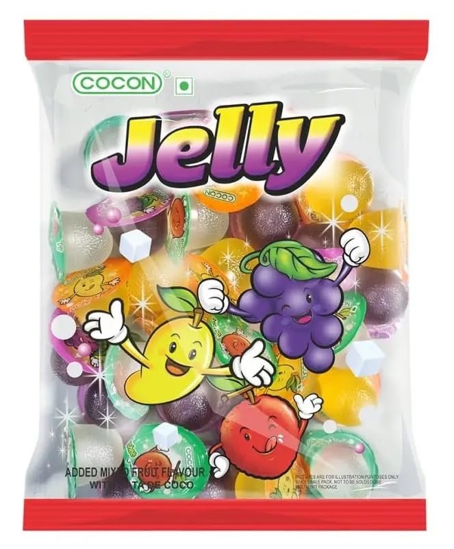 DECADENT FOODS Cocon Jelly Exotic Mix Fruit Flavored Jelly Treat Featuring A Delightful Blend Of Various Fruit Tastes With Nata De Coco 300Gm Pouch (Malaysia)