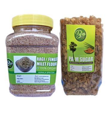 Beons Organic (Palm Sugar/Panam Kalkandam1000gm and Ragi Powder 500gm) Combo Pack