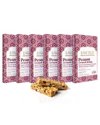 HyperFoods Peanut Crunch Brittle Pack of 6 Chikki Combo Energy Bites Pack Peanut Chikki Combo Peanut Butter Chikki Healthy Bar Pack Delicious & Crunchy Peanut Bar