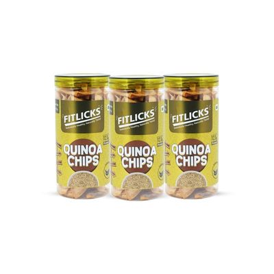 FITLICKS Backed Quinoa Chips - 150g Each | Crunchy Healthy Snacks for Kids & Adults | Natural Ingredients & Gluten Free | Protein & Fiber Rich | No Artificial Preservatives | Palm Oil-Free (Pack of 3)