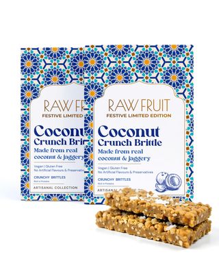 HyperFoods Coconut Crunch Brittle Pack of 2 Healthy Bar Pack Energy Bites Chikki Coconut Bar Pack Coconut Brittle Delicious & Crunchy Bar