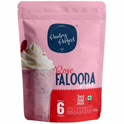 Pantry Perfect Rose Falooda Mix (200g) I Premium I Instant Falooda Mix | Rich, Smooth & Creamy Texture | Delicious & Refreshing Taste | Ready to Mix