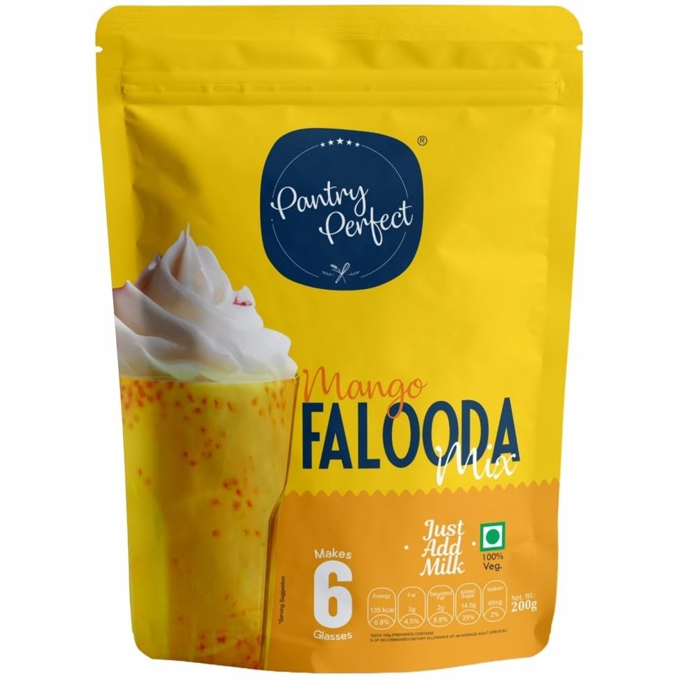 Pantry Perfect Mango Falooda Mix (200g) I Premium I Instant Falooda Mix | Rich, Smooth & Creamy Texture | Delicious & Refreshing Taste | Ready to Mix