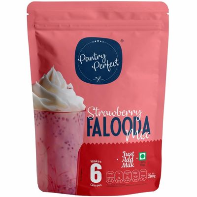 Pantry Perfect Strawberry Falooda Mix (200g) I Premium I Instant Falooda Mix | Rich, Smooth & Creamy Texture | Delicious & Refreshing Taste | Ready to Mix