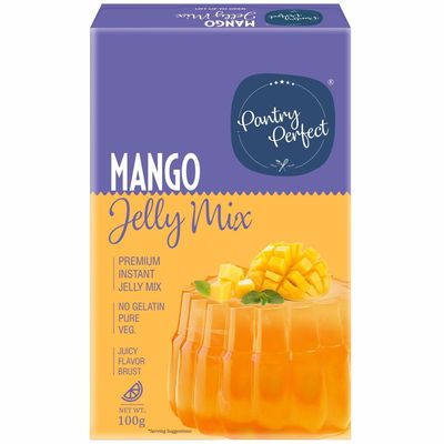 Pantry Perfect Mango Jelly Mix (100g) I Instant Jelly Mix ICrystal Jelly I No Gelatin I Easy to Prepare I Used for Desserts, Beverages