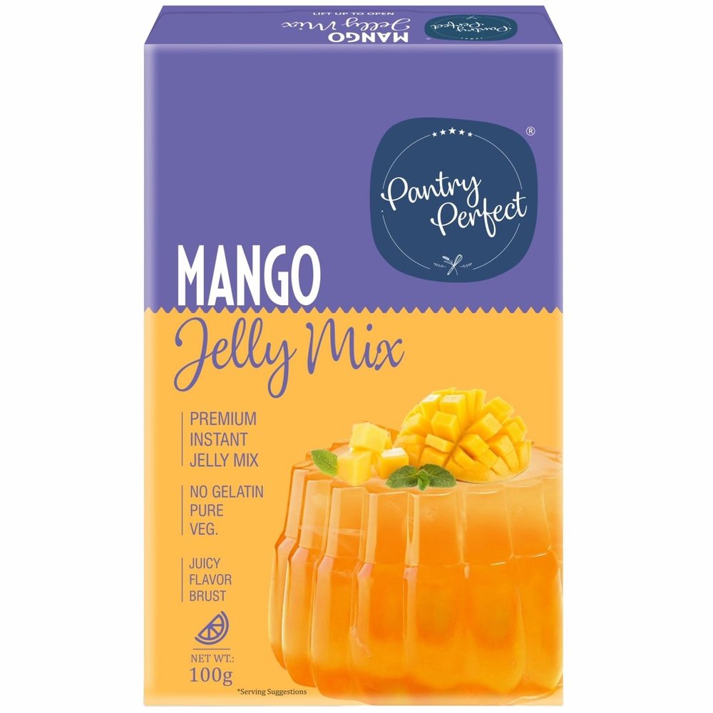 Pantry Perfect Mango Jelly Mix (100g) I Instant Jelly Mix ICrystal Jelly I No Gelatin I Easy to Prepare I Used for Desserts, Beverages