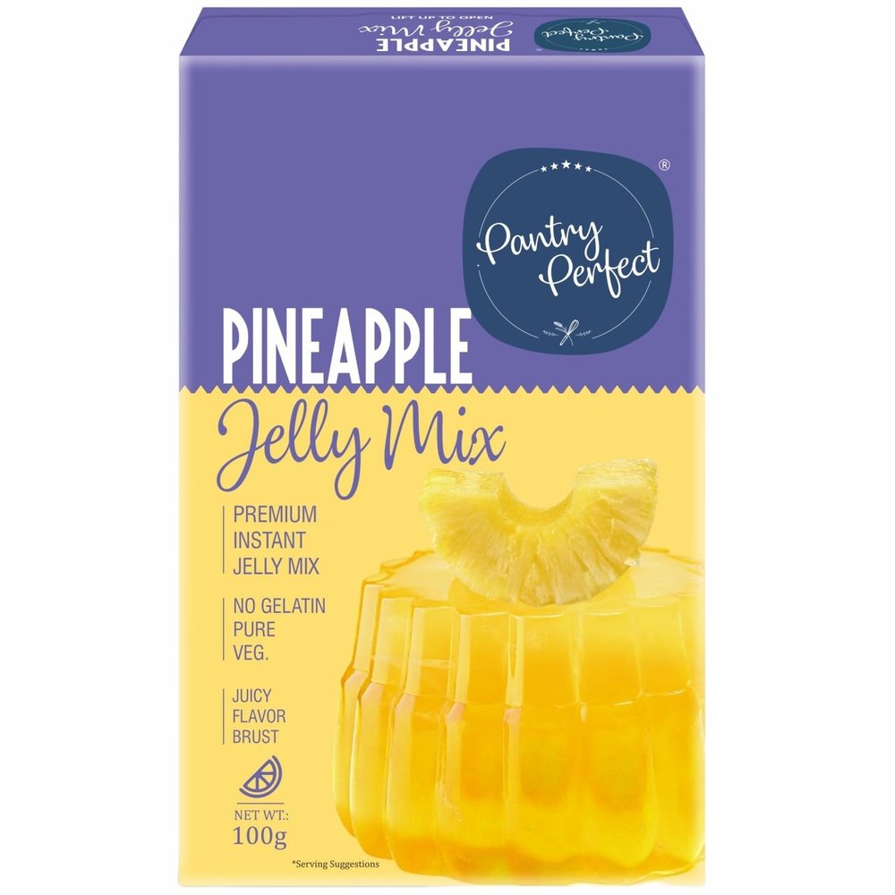Pantry Perfect Pineapple Jelly Mix (100g) I Instant Jelly Mix I Crystal Jelly I No Gelatin I Easy to Prepare I Used for Desserts, Beverages
