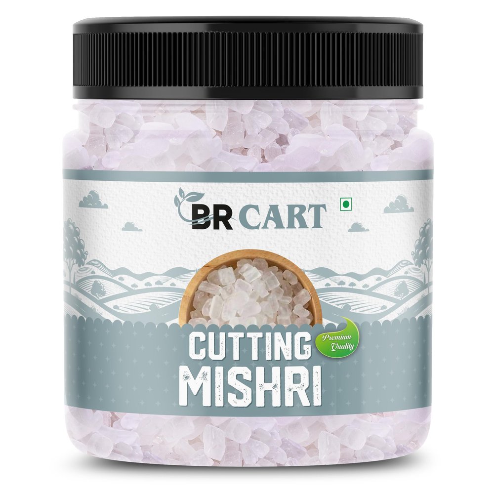 BR Cart Premium Cutting Mishri | Fresh Sugar Crystals | Mishri Dana | Natural Sweetener for Prasad, Desserts & Beverages - Jar Pack (800 Gram)