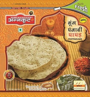 Annkoot Moong Punjabi Papad 400 gm Strong-Spicy (Pack of 2), Truecart