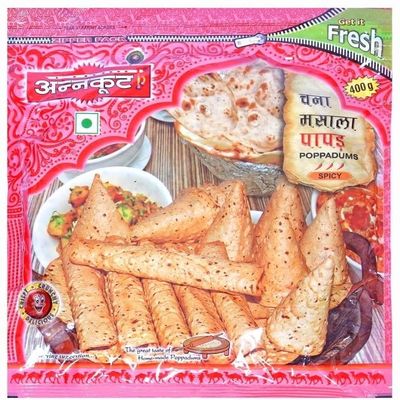 Annkoot Chana Masala Papad 400 gm Red Chilly (Pack of 2), Truecart