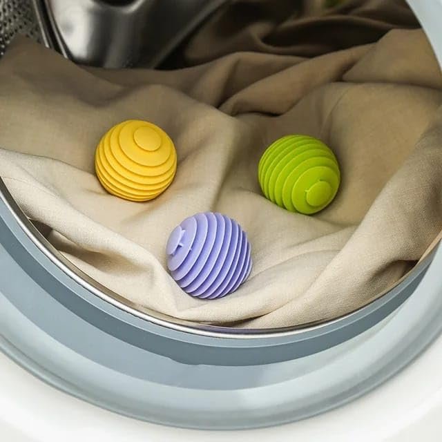 K.B. SALES Washer Balls,Reusable Tangle-Free Eco-Friendly Laundry Scrubbing Balls,Solid Colorful Laundry Washing Balls Enhance Your Machine Cleaning (Pack Of 3)