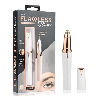 DISH & DWELL Flawless Brows Eyebrow Trimmer Mini Epilator for Face, USB Rechargeable Lipstick Shape Women's Lady Shaver, Pack of 1, Smooth and Precise Grooming