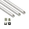 Abaj Lighting (10x12mm) LED Strip Light 1Meter Aluminium Rectangular Surface Profile Light Channels with Diffused Cover, End Caps and Mounting Clips Without LED Straight Linear - Pack of 3 view 1