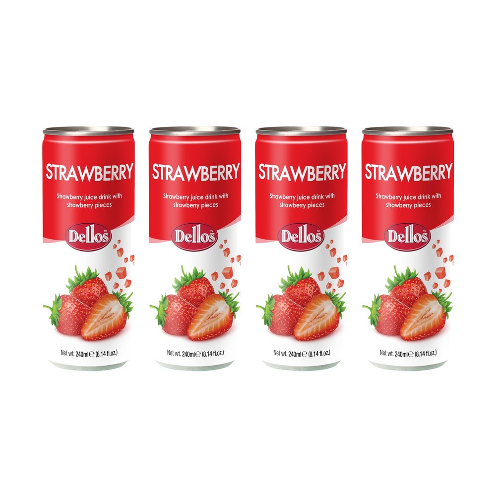 Dellos Fruit Drink Strawberry (Pack 0f 4)