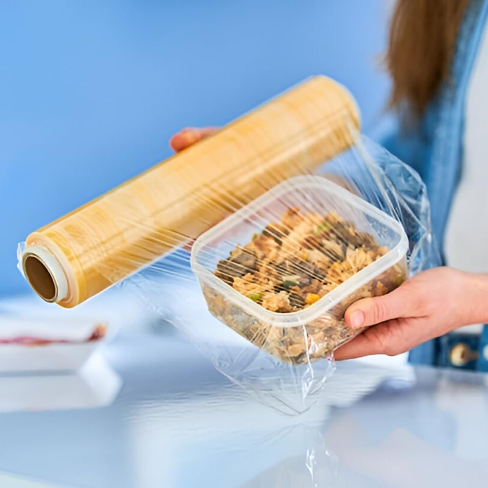Cling Film Roll | Pack of 1,30m | Multipurpose Cling Film for Food Wrapping | Plastic Film for Food |Microwave Safe |Biodegradable Film |Food Storage & Durable,Safe, and Versatile Kitchen Wrap