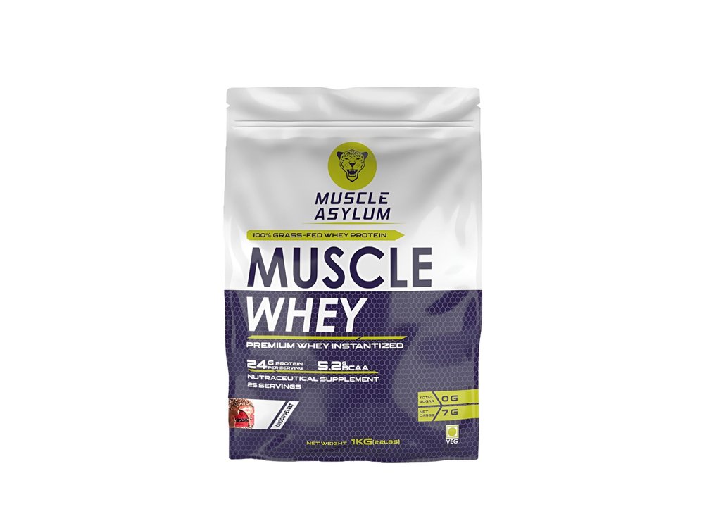 Asylum Premium Whey Protein | 1kg, 25 Servings | Choco Velvet | With Genuine Lab Reports | Muscle Building & Recovery | Increased Muscle