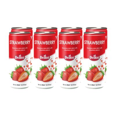 Dellos Fruit Drink Strawberry (Pack 0f 8)