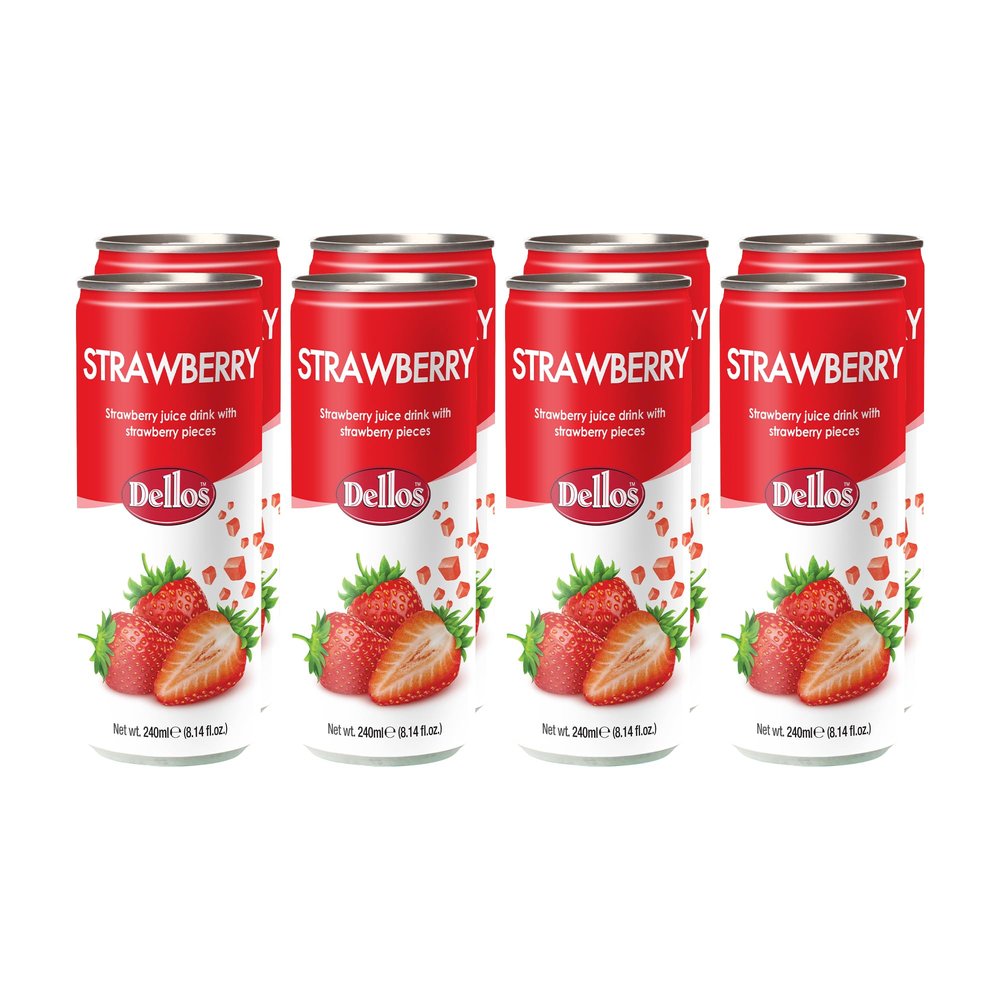 Dellos Fruit Drink Strawberry (Pack 0f 8)