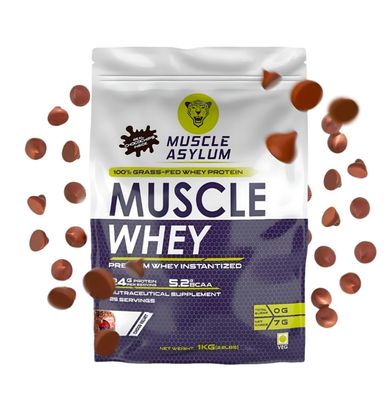 Asylum Premium Whey Protein with Real Choco Chip Inside Chocovelvet |1kg, 25 Servings | With Genuine Lab Reports | Muscle Building & Recovery | Increased Muscle
