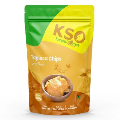 KERALA SPICES Crispy Tapioca Chips  200g | Authentic South Indian Snack | Fresh, Crunchy & Gluten-Free