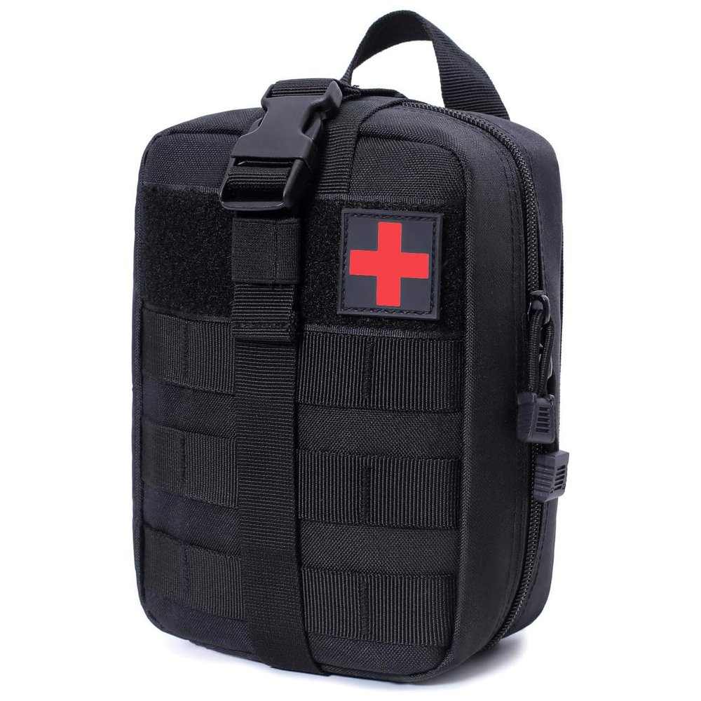 ARURA (LABEL) Molle Medical Pouch IFAK First Aid Kit Survival Emergency Waist Pack Outdoor Hunting Accessories (Black)