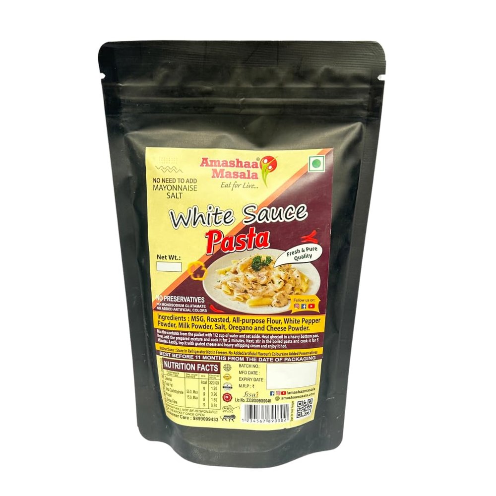 Amashaa Masala White Sauce Pasta Premix | Ready to Cook | Pasta Masala | White sauce pasta masala | pasta sauce (250g)