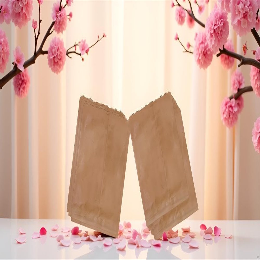 GLOBEADO Brown Paper Cover(40GSM) - Fold Top Eco Friendly Food Grade Paper Bags For Packing Carry Bags Grocery, Take Away Craft Paper Multiple Size (8.25 X 9 INCHES, 100, count)