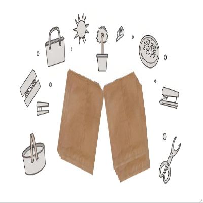 GLOBEADO Brown Paper Cover(40GSM) - Fold Top Eco Friendly Food Grade Paper Bags For Packing Carry Bags Grocery, Take Away Craft Paper  Multiple Size (3.5 X 5 INCHES, 200, count)