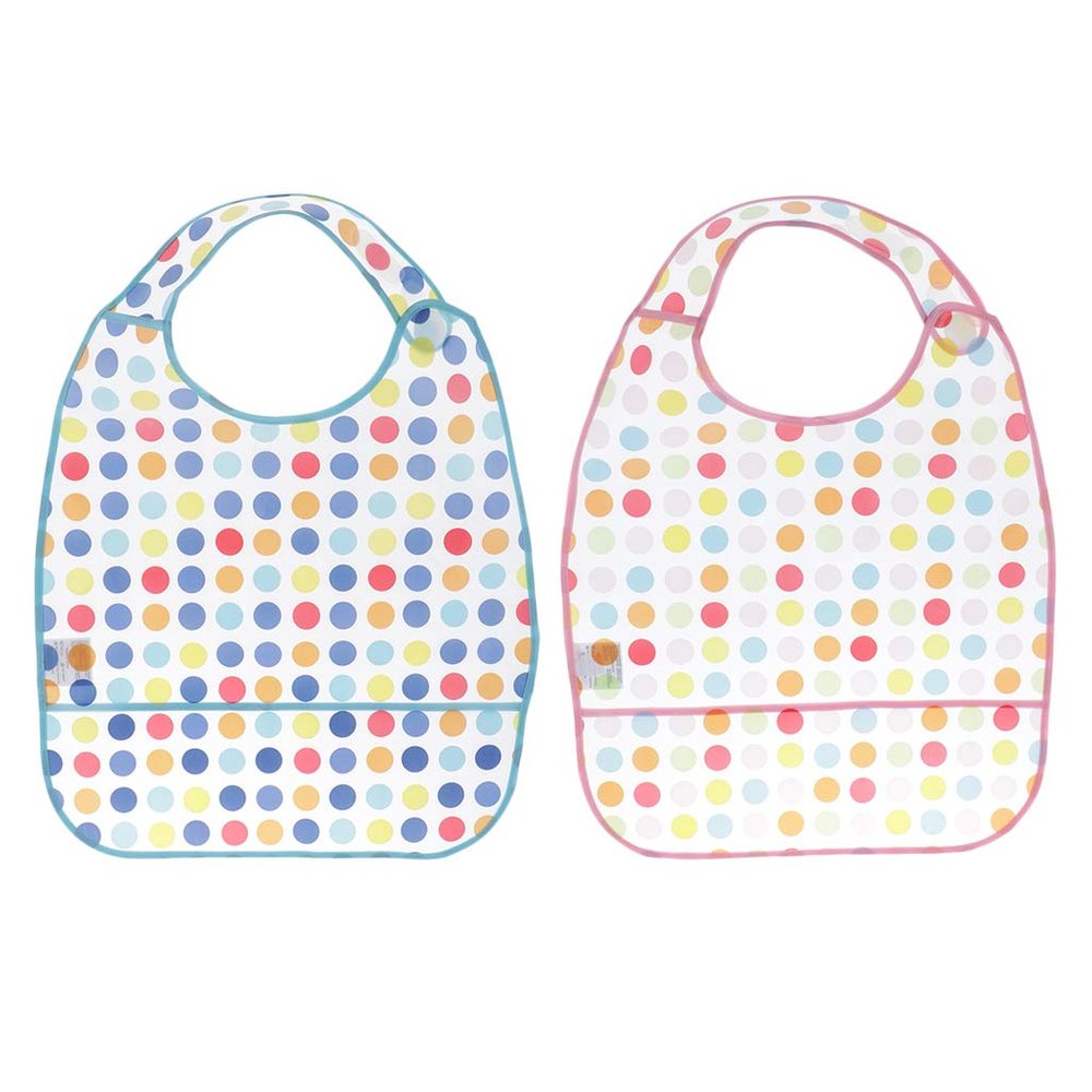 wowobjects Waterproof Adult Mealtime Clothes Protector Bib Dining Aid 42 X 35Cm Blue