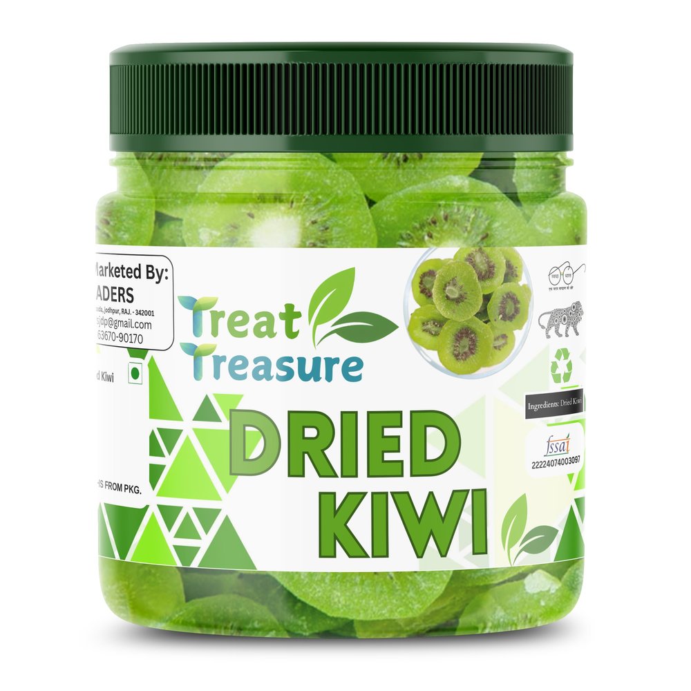 TREAT TREASURE Dried Kiwi | Premium Dried Kiwi Slices | Kiwi Slice | Natural Snacks | Dehydrated Kiwi Dry Slice without Sugar, Rich in Vitamins & Minerals | Nutritious Snack (1 Kg Box)