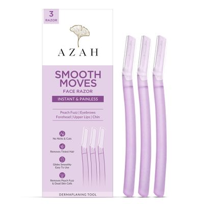 Azah Dermaplaning Face Razor for Woman [Pack of 3] | Smooth Face Razor | Instant & Painless Facial Razors for Women Facial Hair | Perfect for Eyebrows, Upper Lip & Chin | Ideal for All skin Types