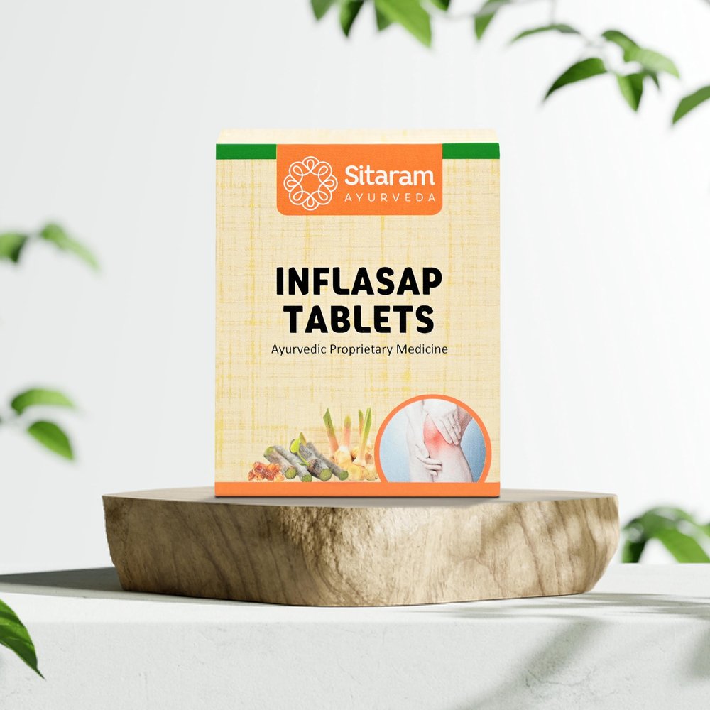 Sitaram Ayurveda Inflasap | Ayurvedic Joint & Inflammation Support with Rasna, Bala, Devadaru & Glucosamine Sulfate | Supports Mobility & Comfort | 50 Tablets
