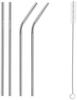 Feinerman Reusable Stainless Steel Straw Set with Cleaning Brush, BPA-Free Long Steel Straw Sipper for Kids & Adults, Thick Bent Metal Drinking Straws for Drinks (2 Bent + 2 Straight +1 Brush) view 1