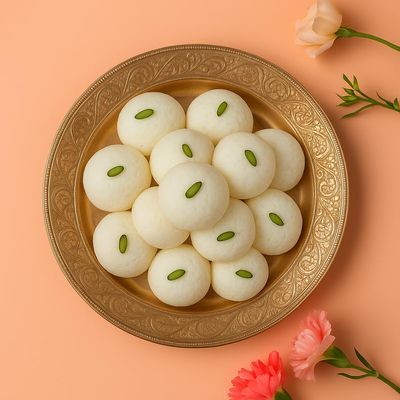 BANGLARMISTI Monibhog | Authentic Bengali Specialty Sweets | Soft & Juicy Malai-Coated Delight | 6-Piece Pack | Freshly Delivered from Kolkata Across India | A Heavenly Treat for Sweet Lovers!