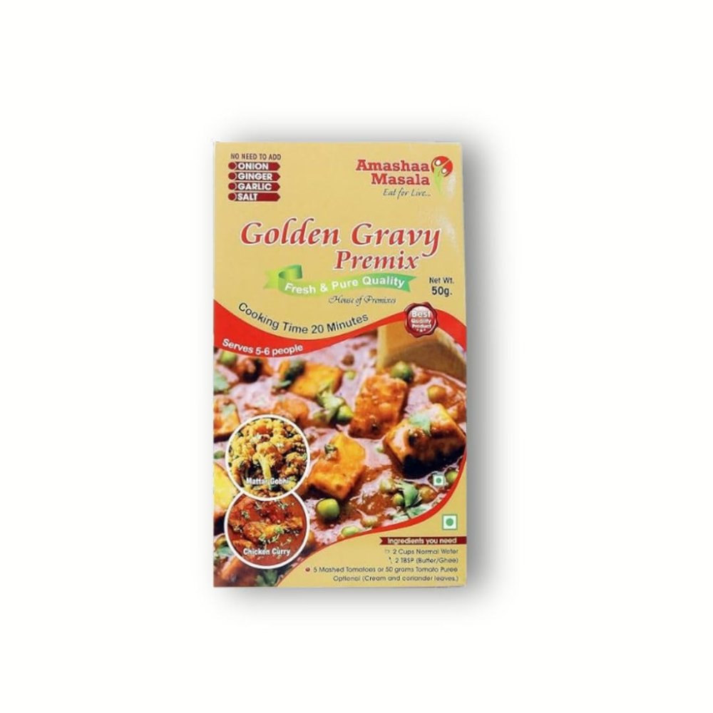 Amashaa Masala Golden Gravy Premix | Golden Gravy | Ready To Cook | Sabzi Premix | Easy cooking (250gm)