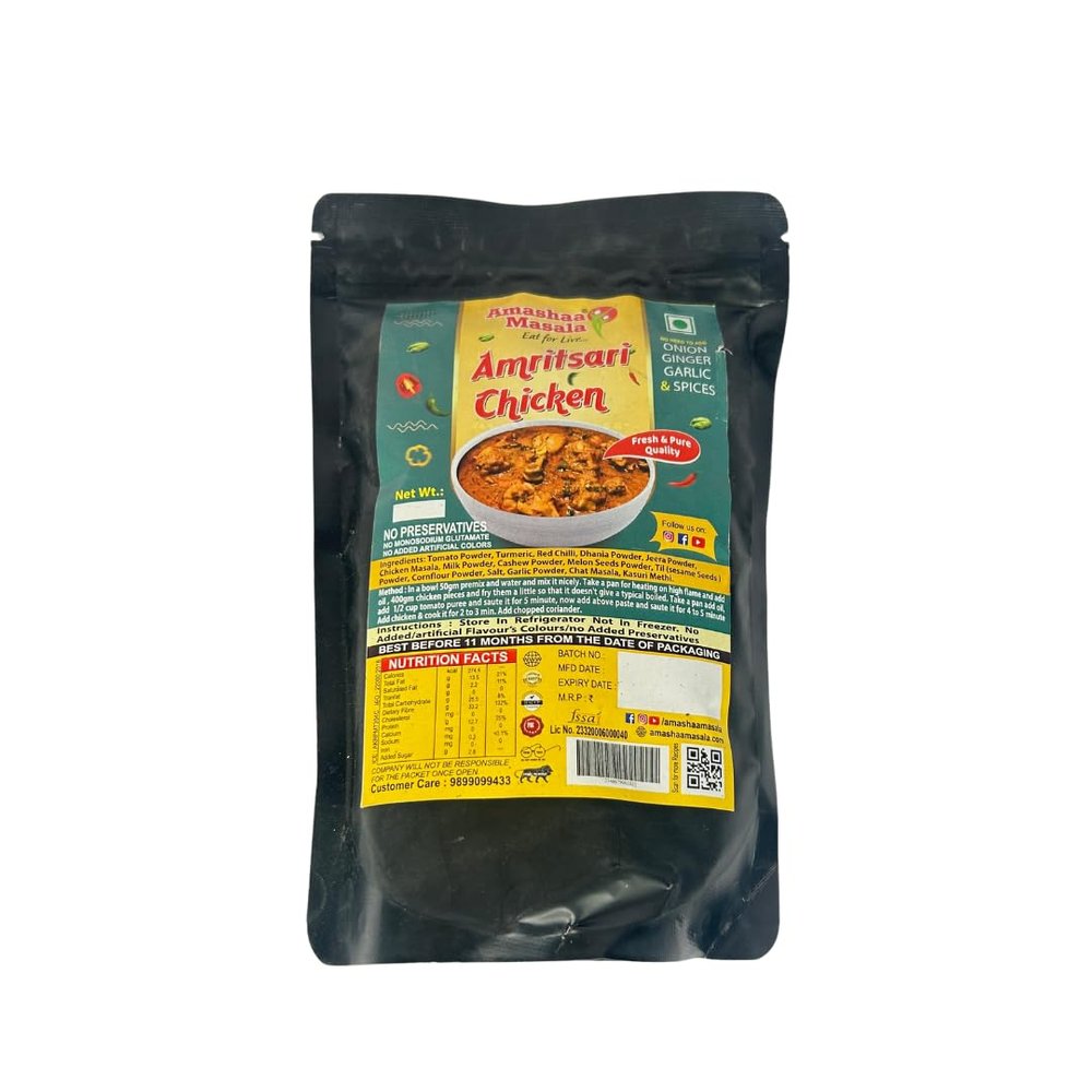 Amashaa Masala Amritsari Chicken Premix | premix | ready to cook | premix spice | blended masala | amritsari chicken masala (250gm)