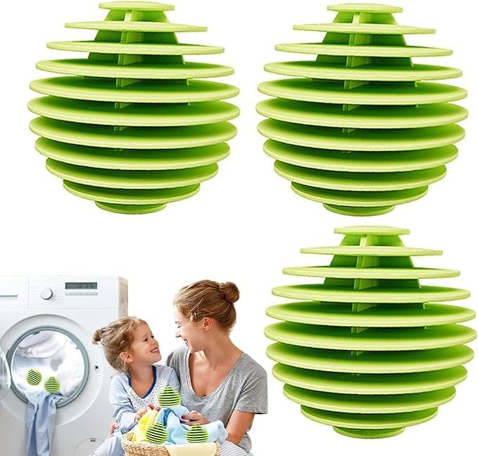 KNB SELLING (3Pieces) Laundry Balls for Dryer, Scrubber Balls, Pack of 3 Washing Balls, Efficient Laundry Washing Balls Against Tangles, Anti-Static Laundry Balls for Washing Machine-Multicolor