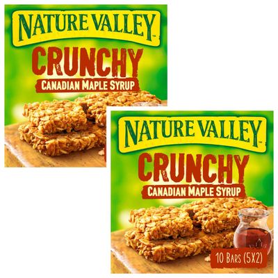 Natures Valleys Crunchy Granola Bar Canadian Maple Syrup (Pack of 2), 210g Each (Imported)