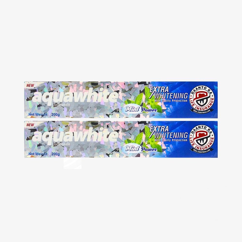 Aquawhite Extra whitening toothpaste with cavity protection 200g, pack of 2
