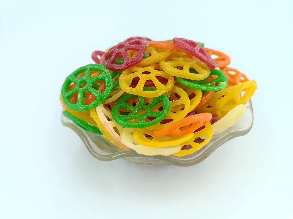 advancedestore colourfulwheelColorful Mix Fryums, Flower papad, Ready to Fry Papad Snacks, Flower fryums - 250 Gm (Full Size)