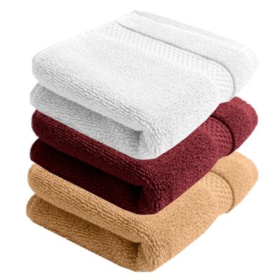 Super Soft 100% Cotton Hand Towels Set for Gym and Workout, Soft, Absorbent, Easy Wash, Quick Dry, 150 GSM, 40X60 CM (Multicolor, Pack of 3)