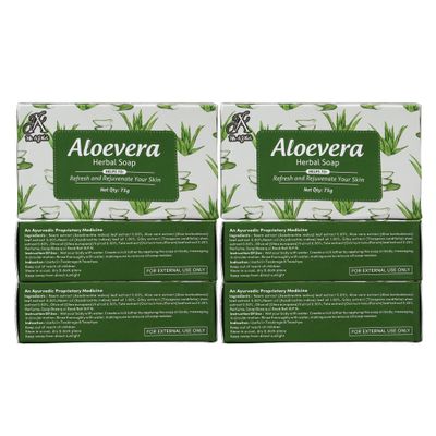 7TH AJMA Aloe Vera Handmade Soap  Herbal Soap for Refreshing & Rejuvenating Skin  Natural Hydration for Healthy, Soft Skin, 75g (Pack of 6)