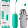 NIYANETAIL 500ML Plastic Retractable Handheld Bidet  Portable Antislip Bidet with Angled Nozzle Spray & Travel Bag (Green)  Easy to Use & Clean view 1
