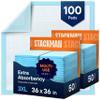 Chucks Pads Disposable Adult Underpads [100-Pack] 36"x36" XXXL Super-Absorbent Incontinence Bed Pads  Large Leak-Proof Mattress Protector Pee Pads for Adults, Seniors, Kids & Pets view 1