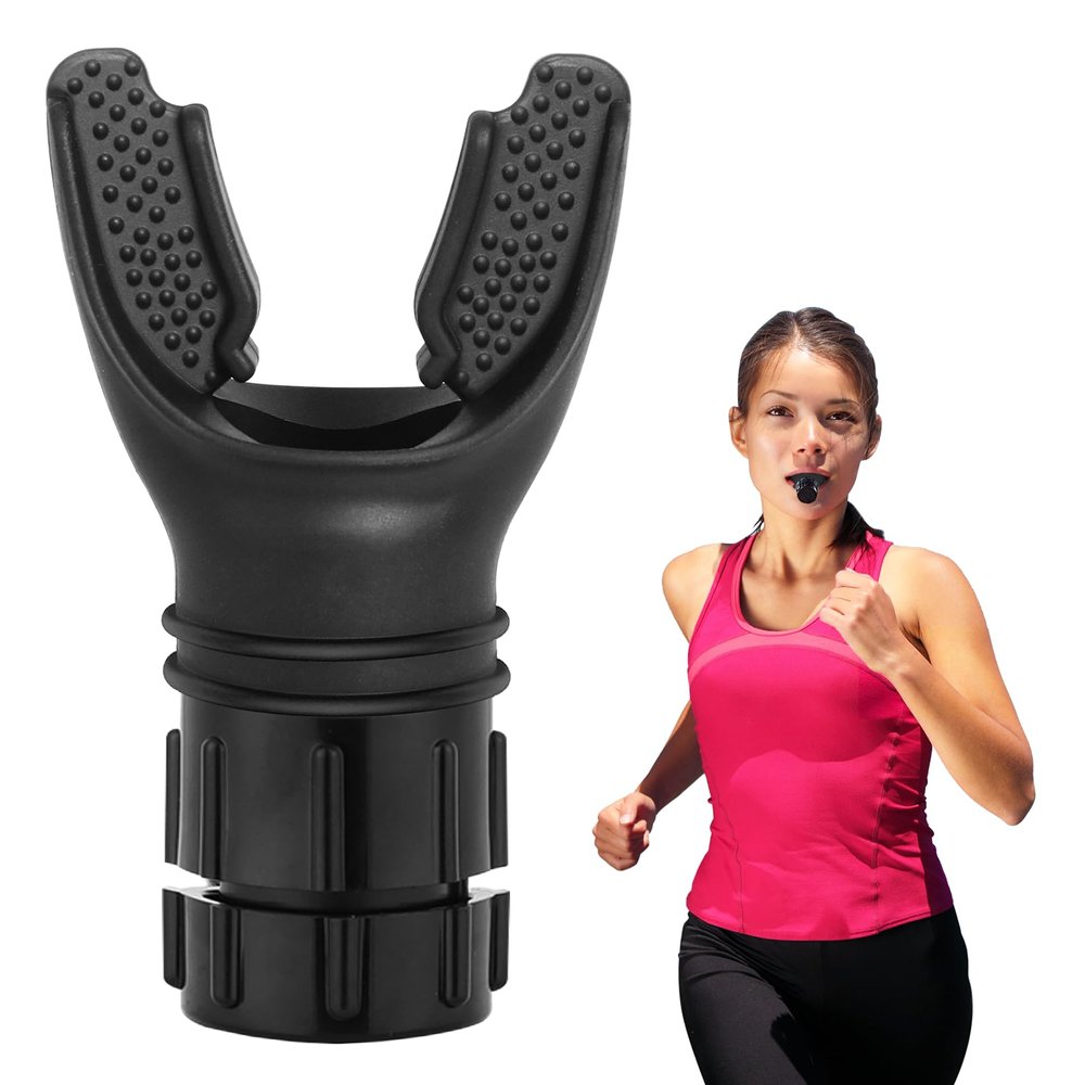Wowobjects Lung Capacity Training Device, Adjustable Resistance Lung Exerciser & Expander for Enhanced Vital Capacity, Breathing Fitness Device | Black