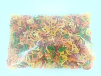 advancedestore Colorful Crunchy Alphabet Shape Fryums Ready to Fry | Papad Ready to Fry | Snack Ready to Fry 250 gram